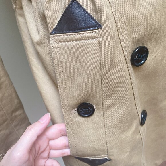 New Classic Tan Quilted Trench Coat - Picture 8 of 9